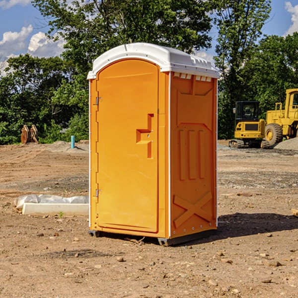 how often are the portable restrooms cleaned and serviced during a rental period in Harrisville